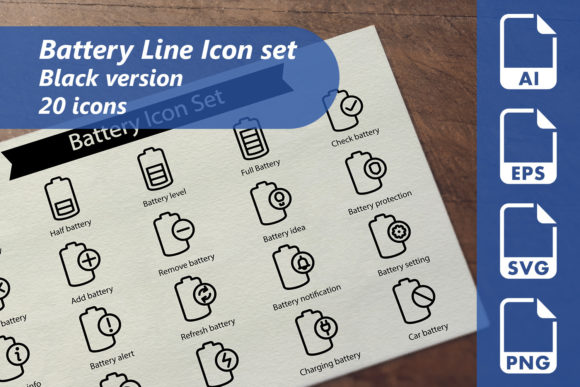 Battery Line: A Versatile Icon Set for Modern Design Needs