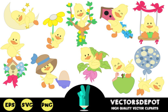 Cute Little Ducks Clipart: A Versatile Tool for Your Creative Projects