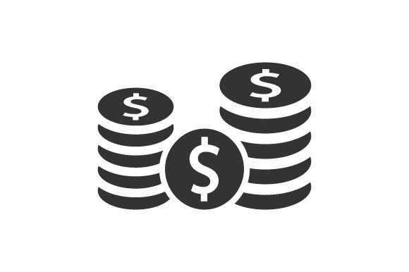 Dollar Coins Icon: A Versatile Design Asset