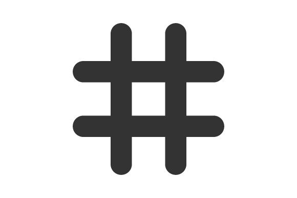 Stylish Hash Tag Icon for Modern Design Projects